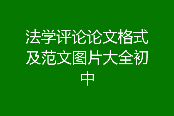 法学评论论文格式及范文图片大全初中
