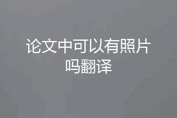 论文中可以有照片吗翻译