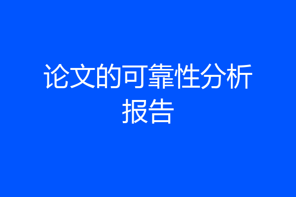 论文的可靠性分析报告