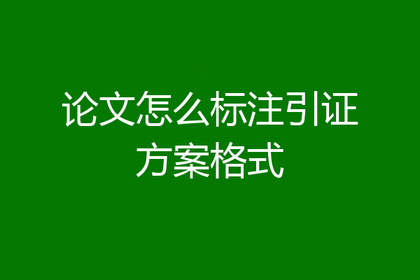 论文怎么标注引证方案格式