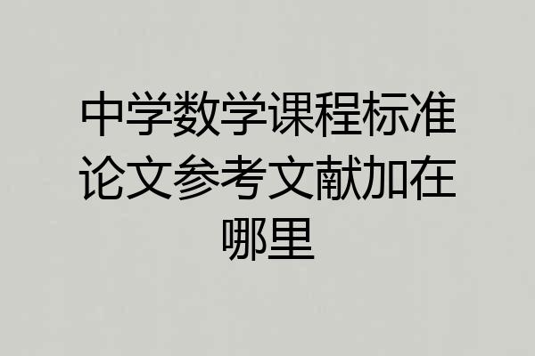 中学数学课程标准论文参考文献加在哪里