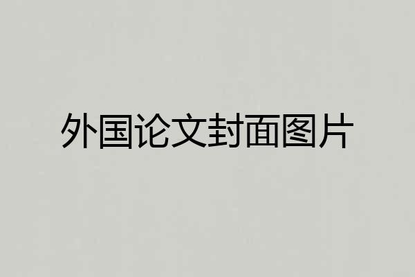 外国论文封面图片