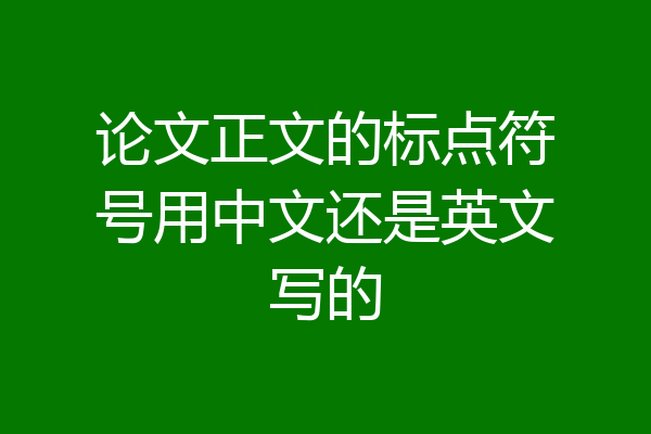 论文正文的标点符号用中文还是英文写的