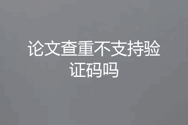 论文查重不支持验证码吗