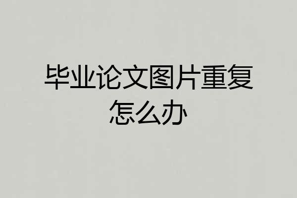 毕业论文图片重复怎么办