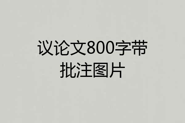 议论文800字带批注图片