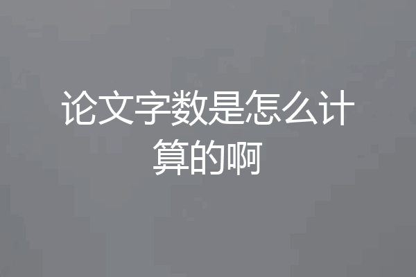 论文字数是怎么计算的啊