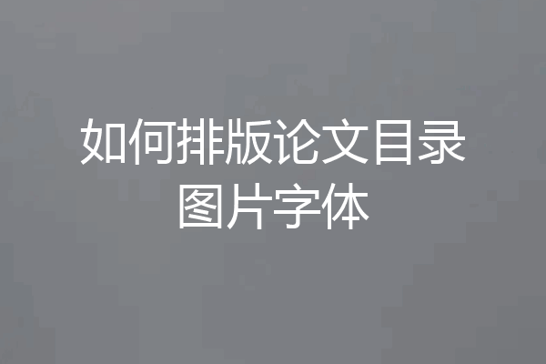 如何排版论文目录图片字体
