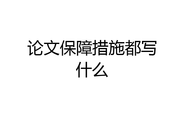 论文保障措施都写什么