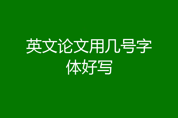 英文论文用几号字体好写