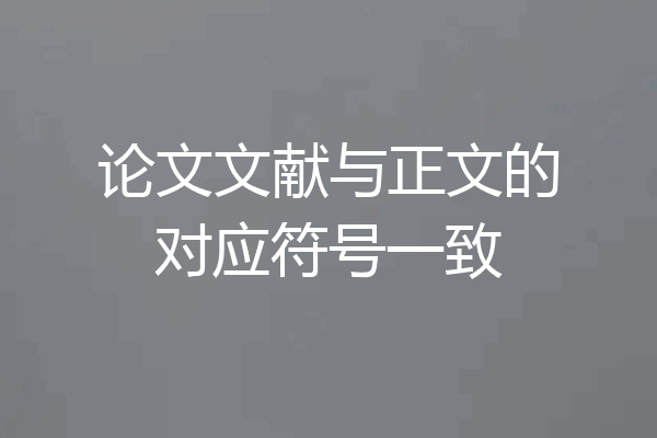 论文文献与正文的对应符号一致