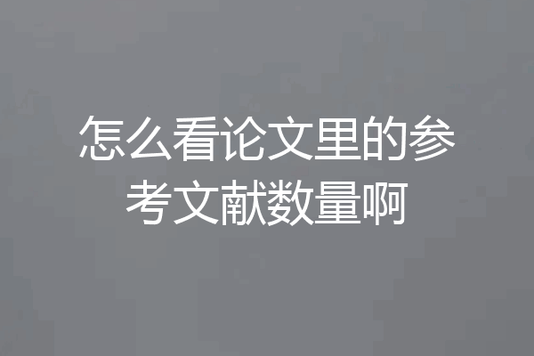 怎么看论文里的参考文献数量啊