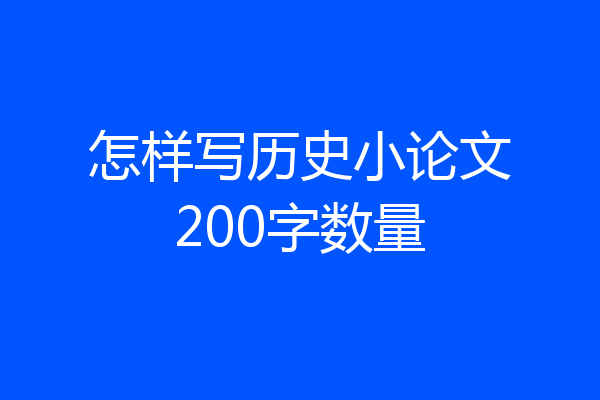 怎样写历史小论文200字数量