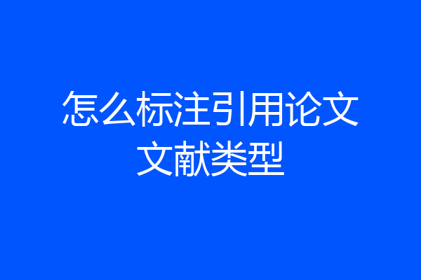 怎么标注引用论文文献类型