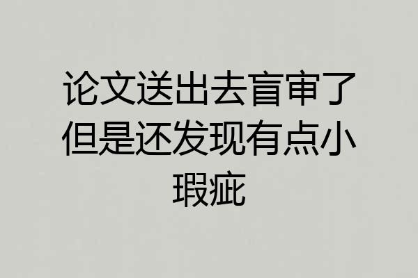 论文送出去盲审了但是还发现有点小瑕疵