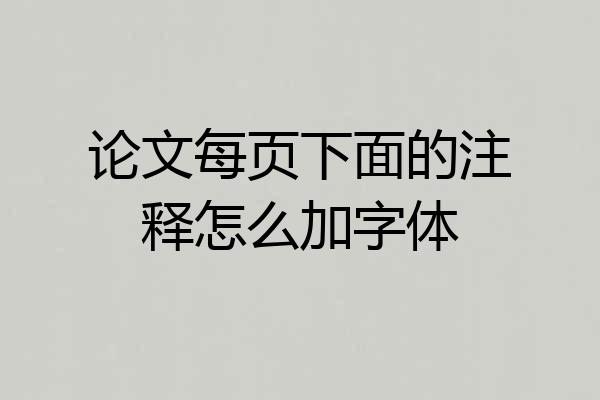 论文每页下面的注释怎么加字体
