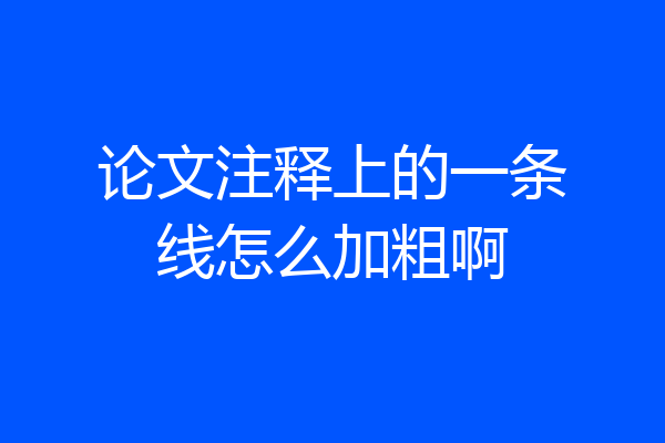 论文注释上的一条线怎么加粗啊