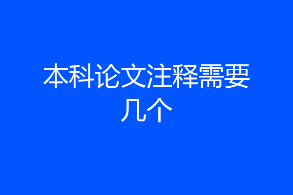 本科论文注释需要几个