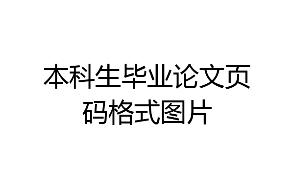 本科生毕业论文页码格式图片
