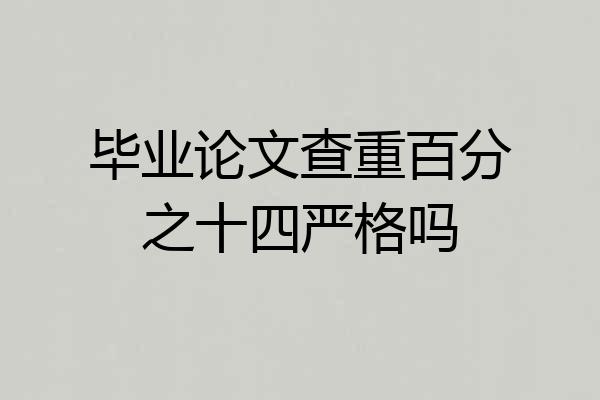 毕业论文查重百分之十四严格吗