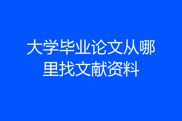 大学毕业论文从哪里找文献资料