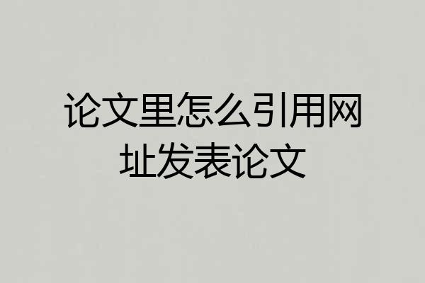 论文里怎么引用网址发表论文
