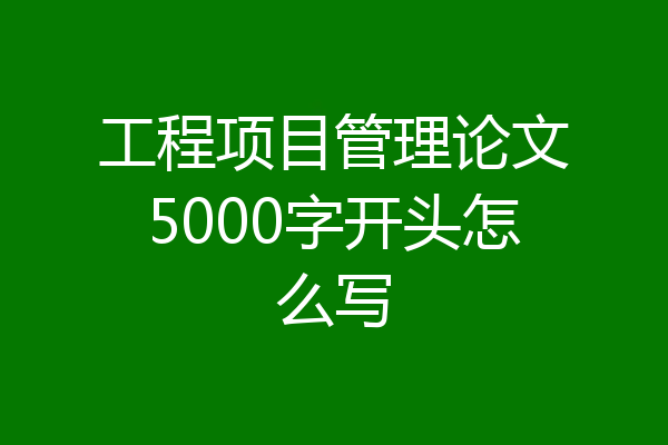 工程项目管理论文5000字开头怎么写