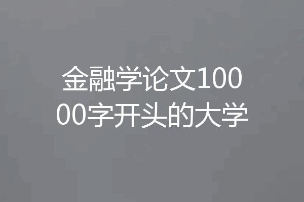 金融学论文10000字开头的大学