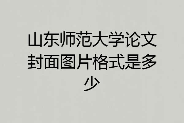 山东师范大学论文封面图片格式是多少