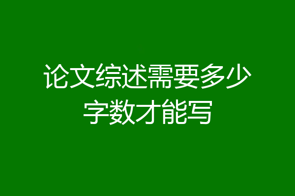 论文综述需要多少字数才能写