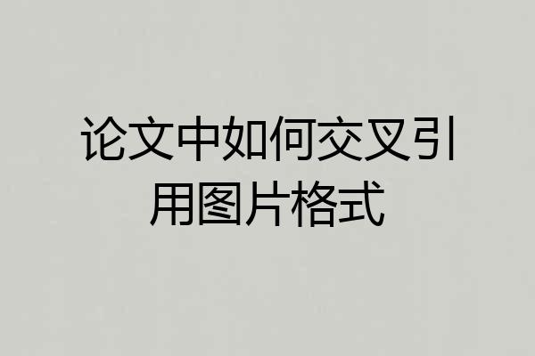 论文中如何交叉引用图片格式