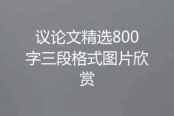 议论文精选800字三段格式图片欣赏