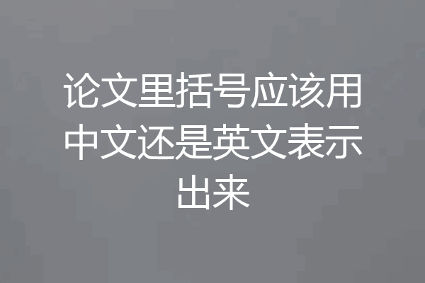 论文里括号应该用中文还是英文表示出来