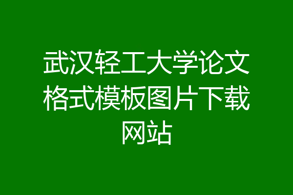武汉轻工大学论文格式模板图片下载网站