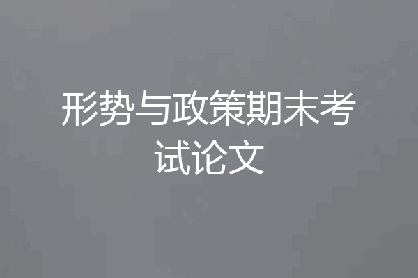 形势与政策期末考试论文