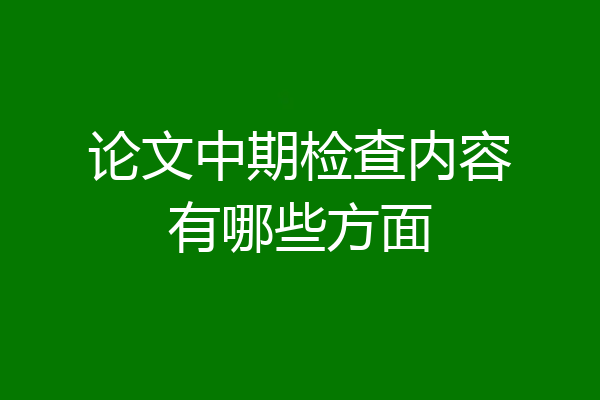 论文中期检查内容有哪些方面