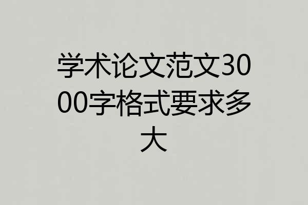 学术论文范文3000字格式要求多大