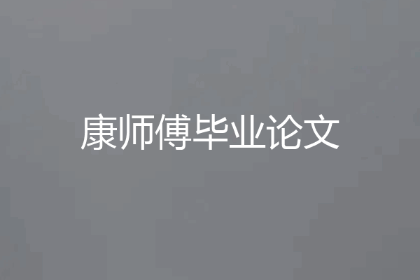 康师傅毕业论文