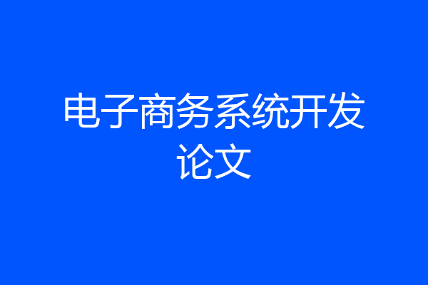 电子商务系统开发论文