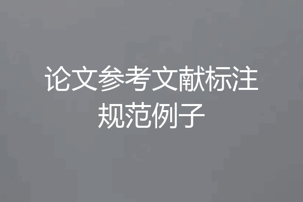 论文参考文献标注规范例子
