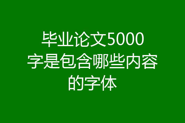 毕业论文5000字是包含哪些内容的字体
