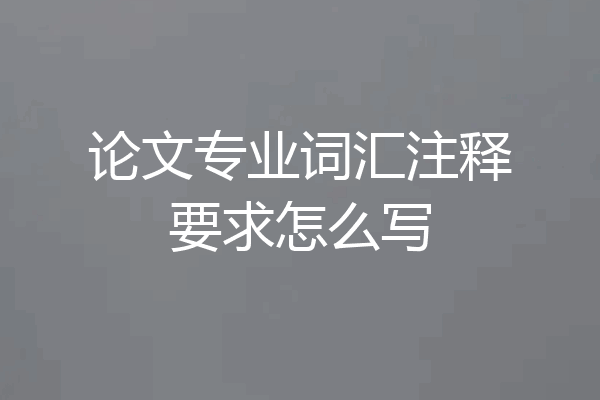 论文专业词汇注释要求怎么写