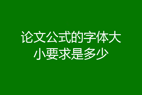 论文公式的字体大小要求是多少
