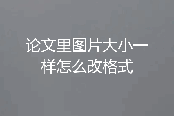 论文里图片大小一样怎么改格式