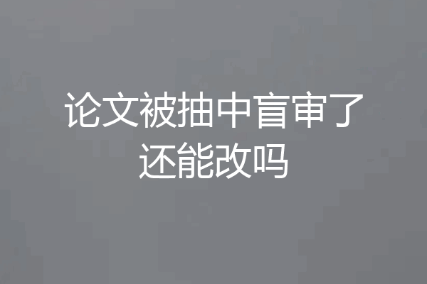 论文被抽中盲审了还能改吗