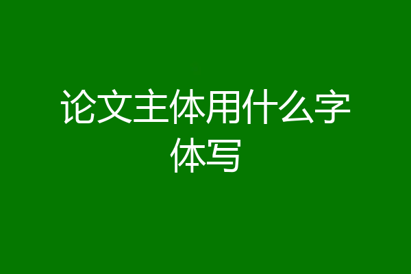 论文主体用什么字体写