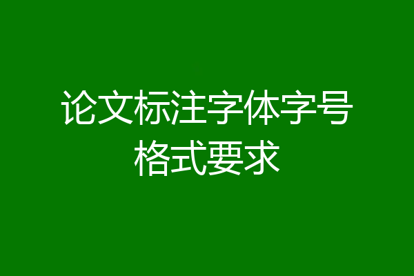 论文标注字体字号格式要求