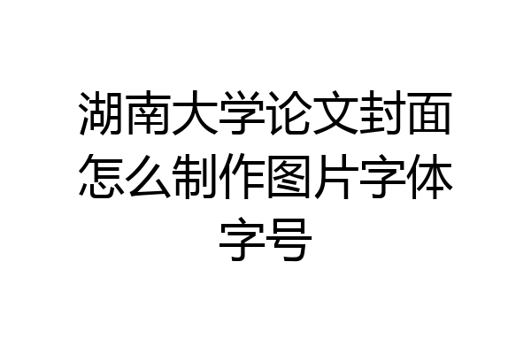 湖南大学论文封面怎么制作图片字体字号