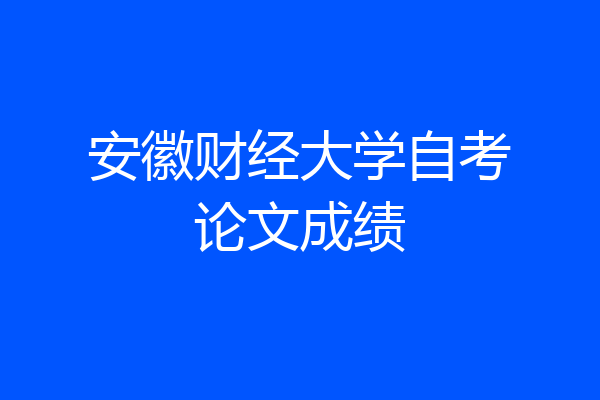 安徽财经大学自考论文成绩