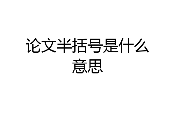 论文半括号是什么意思